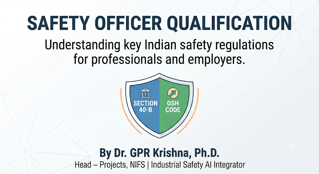 Safety Officer Qualification in India — Section 40-B of the Factories Act and the OSH Code 2020, by Dr. GPR Krishna, Head of Projects at NIFS