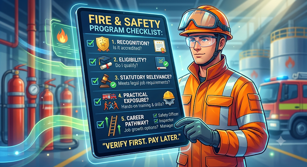 Fire and Safety program qualification checklist: recognition, eligibility, statutory relevance, practical exposure, career pathway