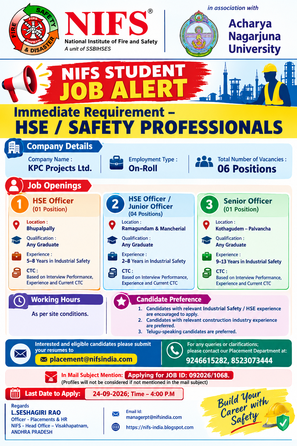 KPC PROJECTS LTD Recruitment Flyer